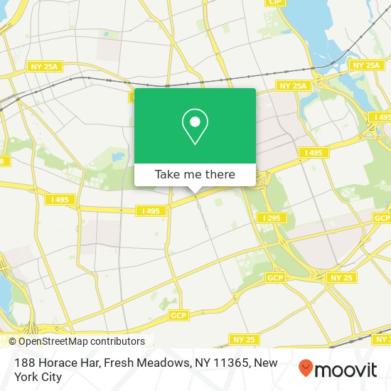 Mapa de 188 Horace Har, Fresh Meadows, NY 11365