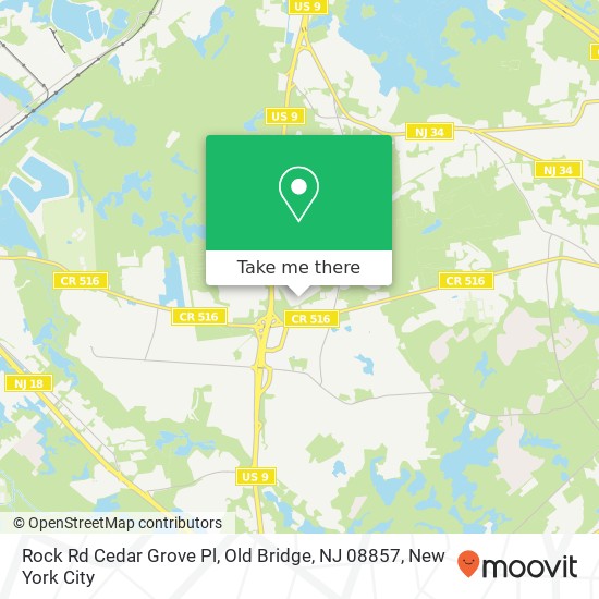 Rock Rd Cedar Grove Pl, Old Bridge, NJ 08857 map