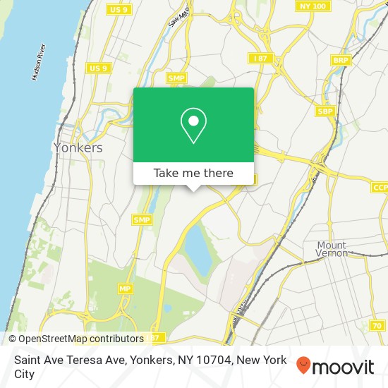 Mapa de Saint Ave Teresa Ave, Yonkers, NY 10704