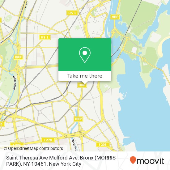 Mapa de Saint Theresa Ave Mulford Ave, Bronx (MORRIS PARK), NY 10461
