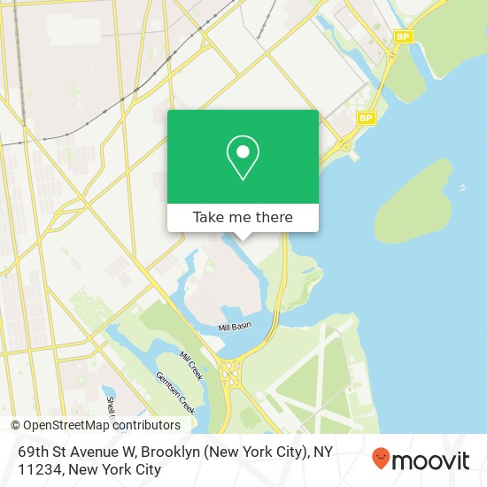 Mapa de 69th St Avenue W, Brooklyn (New York City), NY 11234