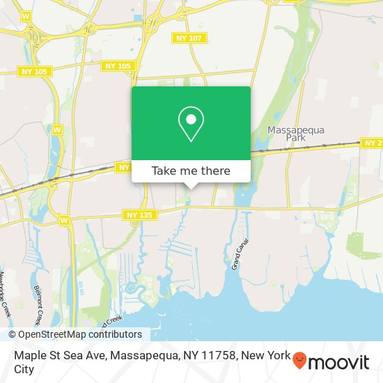 Mapa de Maple St Sea Ave, Massapequa, NY 11758