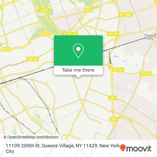 Mapa de 11109 209th St, Queens Village, NY 11429