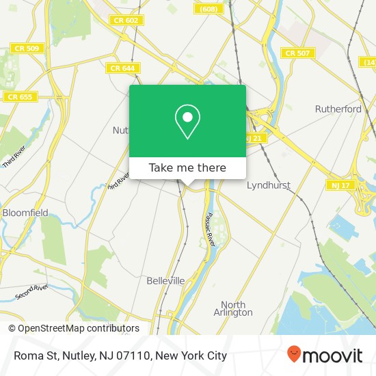 Roma St, Nutley, NJ 07110 map