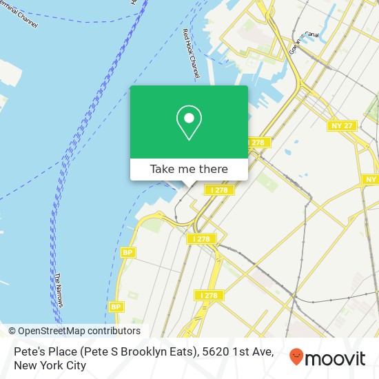 Mapa de Pete's Place (Pete S Brooklyn Eats), 5620 1st Ave