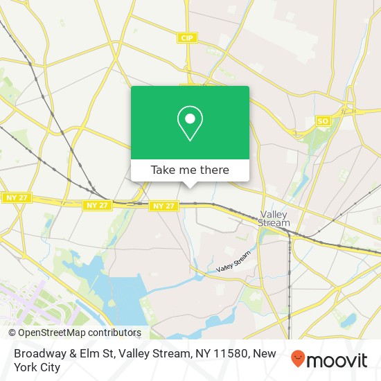 Mapa de Broadway & Elm St, Valley Stream, NY 11580