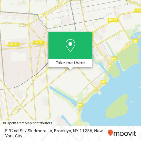 Mapa de E 92nd St / Skidmore Ln, Brooklyn, NY 11236