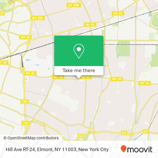 Mapa de Hill Ave RT-24, Elmont, NY 11003