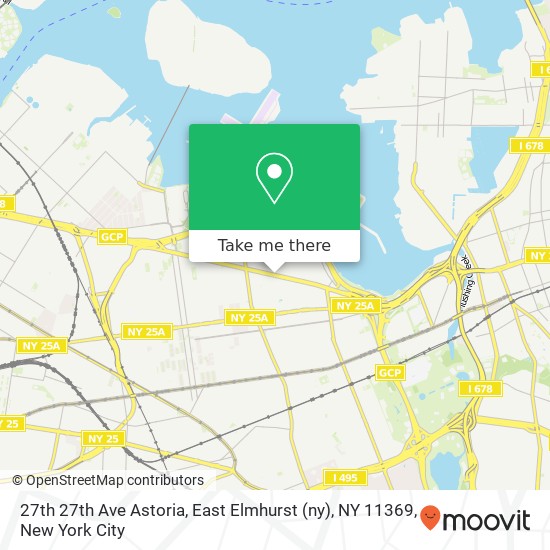 Mapa de 27th 27th Ave Astoria, East Elmhurst (ny), NY 11369