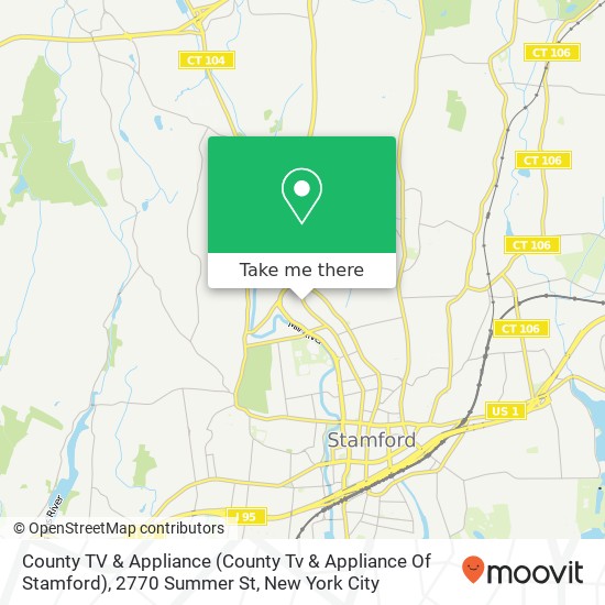 Mapa de County TV & Appliance (County Tv & Appliance Of Stamford), 2770 Summer St