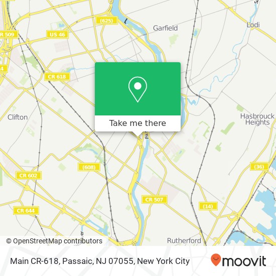 Mapa de Main CR-618, Passaic, NJ 07055