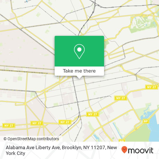 Mapa de Alabama Ave Liberty Ave, Brooklyn, NY 11207