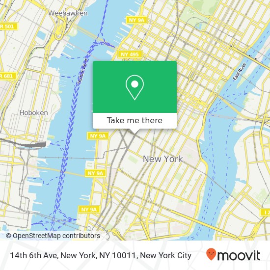 Mapa de 14th 6th Ave, New York, NY 10011