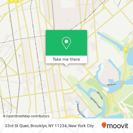 Mapa de 33rd St Quen, Brooklyn, NY 11234