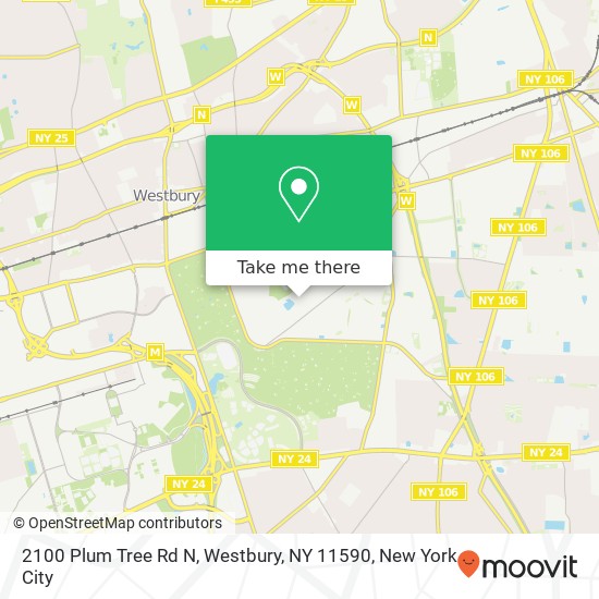 Mapa de 2100 Plum Tree Rd N, Westbury, NY 11590