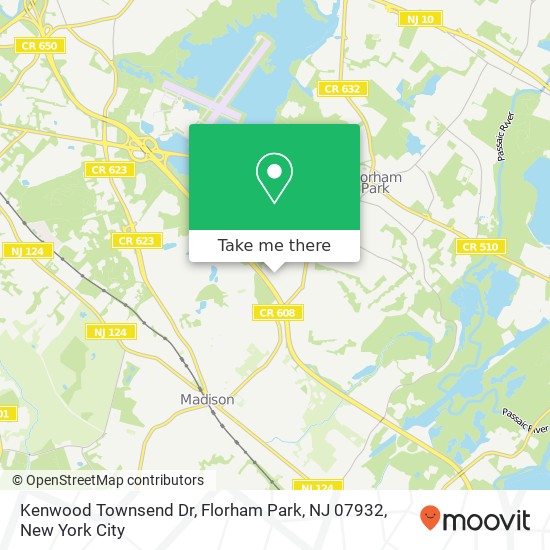 Mapa de Kenwood Townsend Dr, Florham Park, NJ 07932