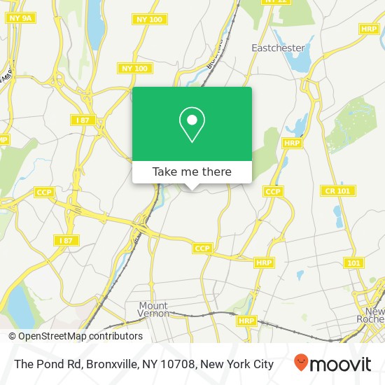 Mapa de The Pond Rd, Bronxville, NY 10708