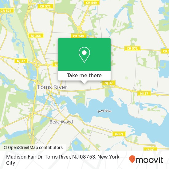 Madison Fair Dr, Toms River, NJ 08753 map