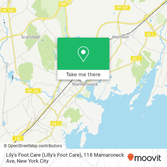 Mapa de Lily's Foot Care (Lilly's Foot Care), 118 Mamaroneck Ave