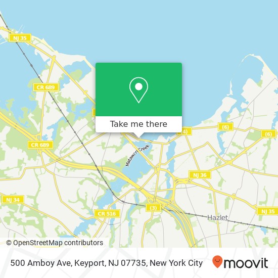 Mapa de 500 Amboy Ave, Keyport, NJ 07735