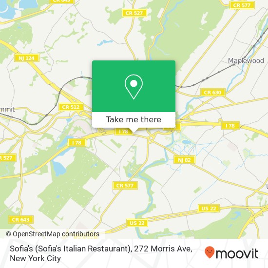 Mapa de Sofia's (Sofia's Italian Restaurant), 272 Morris Ave