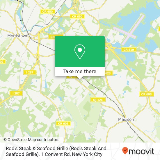 Mapa de Rod's Steak & Seafood Grille (Rod's Steak And Seafood Grille), 1 Convent Rd