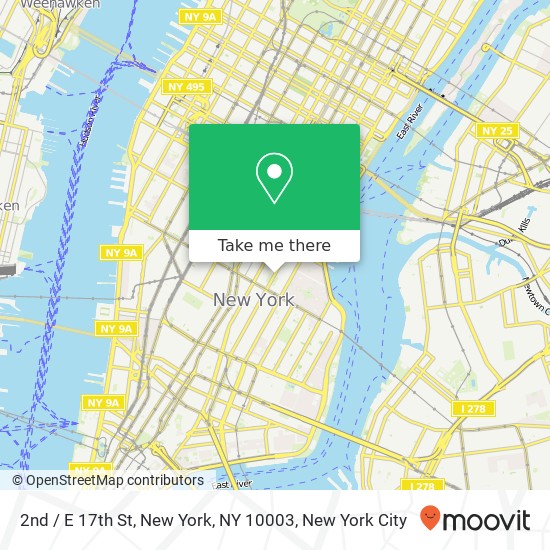 Mapa de 2nd / E 17th St, New York, NY 10003