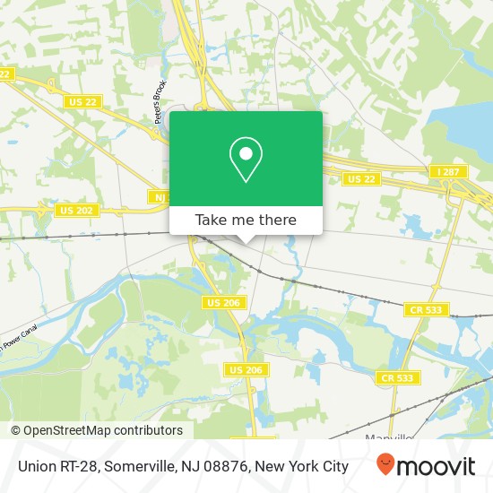Mapa de Union RT-28, Somerville, NJ 08876