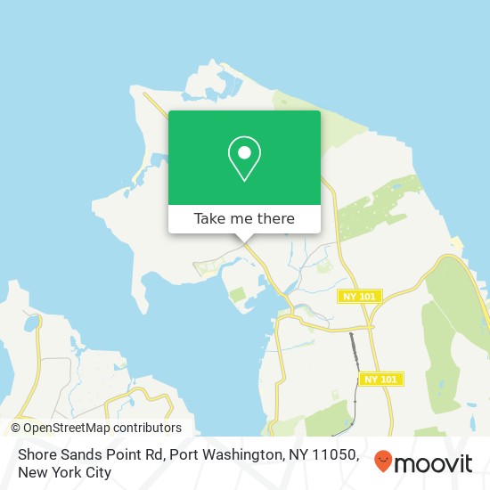 Mapa de Shore Sands Point Rd, Port Washington, NY 11050