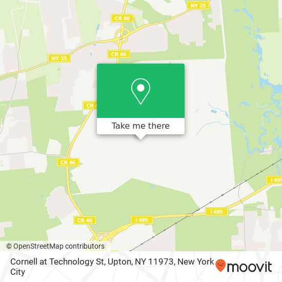 Mapa de Cornell at Technology St, Upton, NY 11973