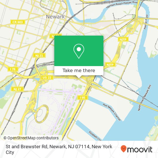 Mapa de St and Brewster Rd, Newark, NJ 07114