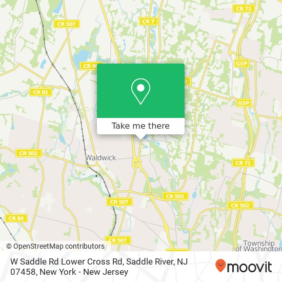 Mapa de W Saddle Rd Lower Cross Rd, Saddle River, NJ 07458