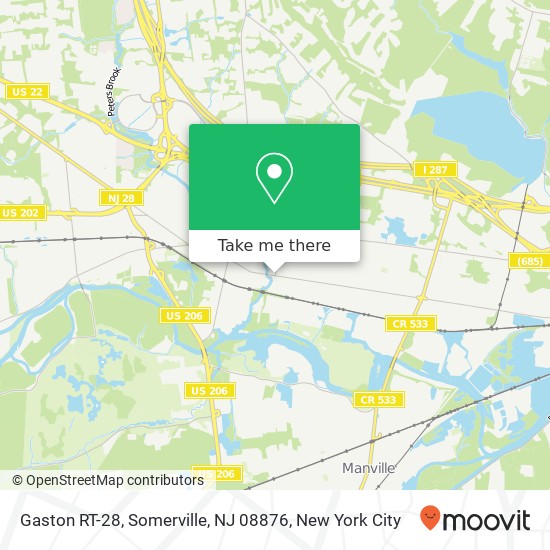 Mapa de Gaston RT-28, Somerville, NJ 08876