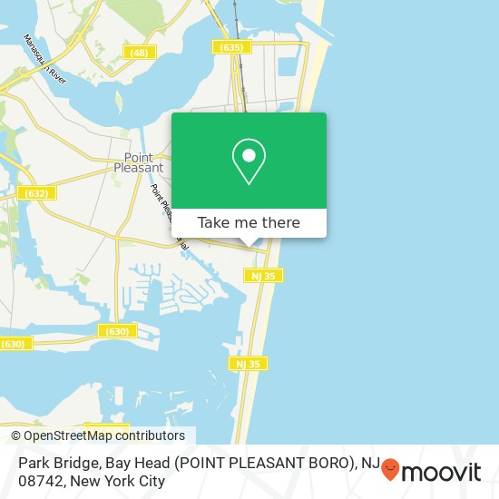 Mapa de Park Bridge, Bay Head (POINT PLEASANT BORO), NJ 08742