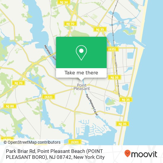 Mapa de Park Briar Rd, Point Pleasant Beach (POINT PLEASANT BORO), NJ 08742