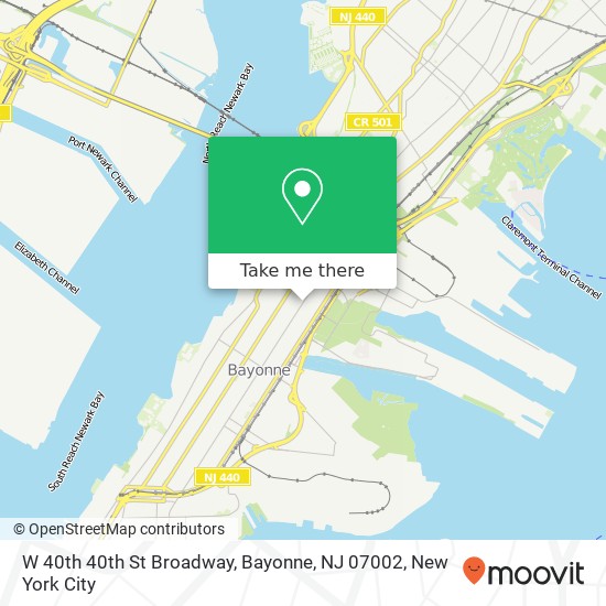W 40th 40th St Broadway, Bayonne, NJ 07002 map