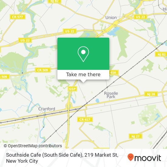 Mapa de Southside Cafe (South Side Cafe), 219 Market St
