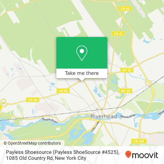 Payless Shoesource (Payless ShoeSource #4525), 1085 Old Country Rd map