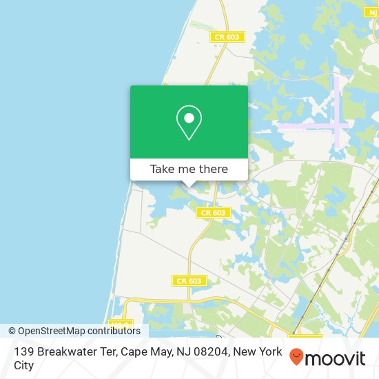 Mapa de 139 Breakwater Ter, Cape May, NJ 08204