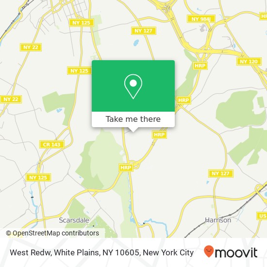 Mapa de West Redw, White Plains, NY 10605