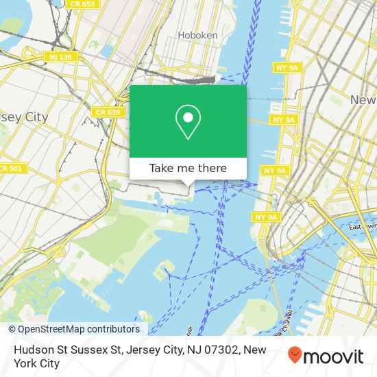 Mapa de Hudson St Sussex St, Jersey City, NJ 07302