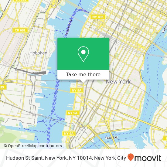 Mapa de Hudson St Saint, New York, NY 10014