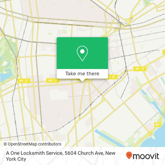 Mapa de A One Locksmith Service, 5604 Church Ave