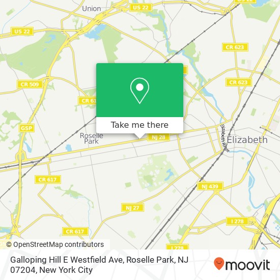 Mapa de Galloping Hill E Westfield Ave, Roselle Park, NJ 07204