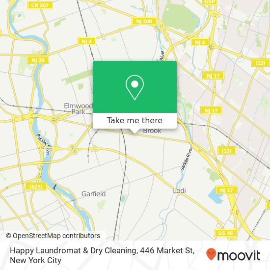 Mapa de Happy Laundromat & Dry Cleaning, 446 Market St