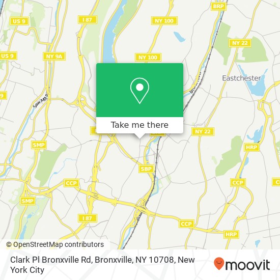 Mapa de Clark Pl Bronxville Rd, Bronxville, NY 10708