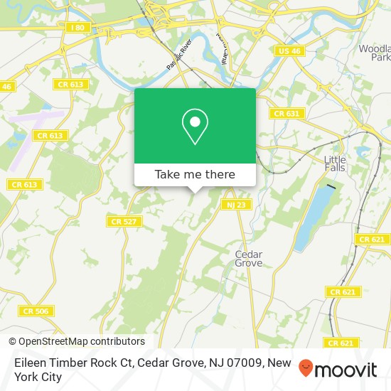 Mapa de Eileen Timber Rock Ct, Cedar Grove, NJ 07009