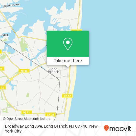 Mapa de Broadway Long Ave, Long Branch, NJ 07740