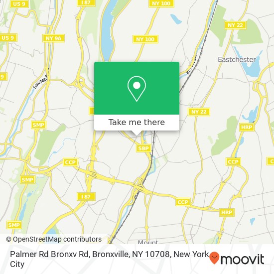 Mapa de Palmer Rd Bronxv Rd, Bronxville, NY 10708