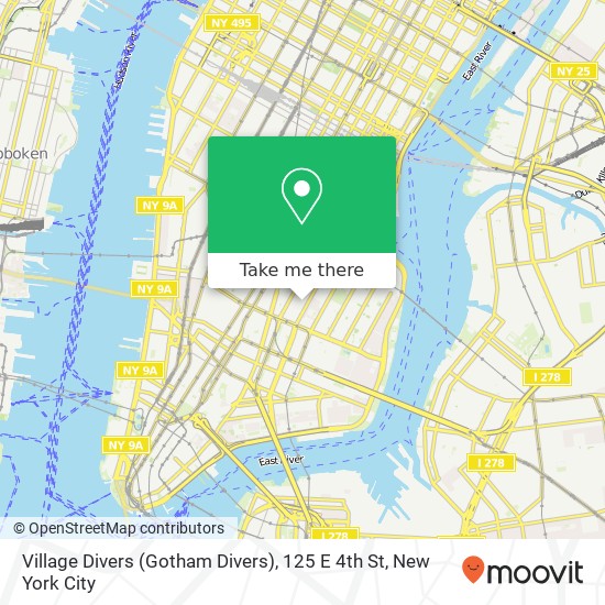 Village Divers (Gotham Divers), 125 E 4th St map